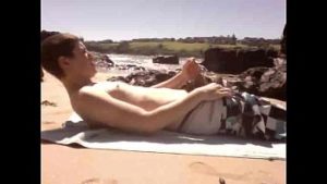Sexy Boy Masturbates His Hard Dick On The Public Beach