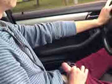 Horny Cam Boy Wanking While Driving His Car